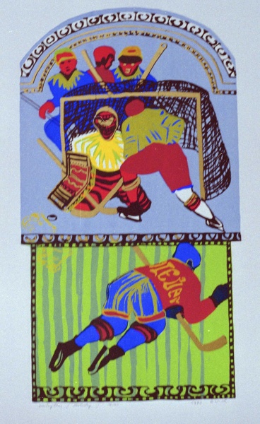 Eva Wolf-Schliesser, Sportzyklus Siebdruck III (52 x 38 cm Druckpapier), 1993